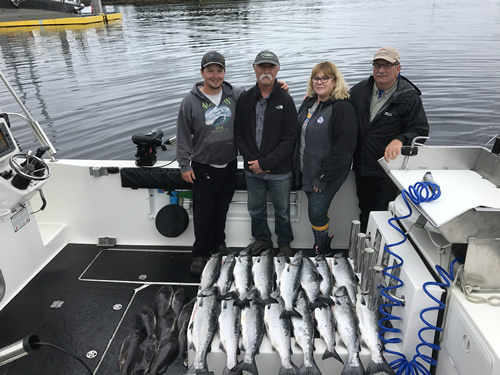 Capt. Jesse The Becceria's and Skeeter with salmon limits August 19 Alaska Fishing